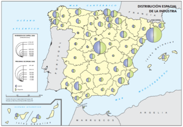 mapa Distribución espacial de la industria española