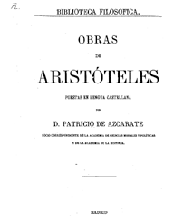 Portada Obras de Aristóteles