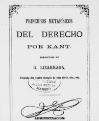 Portada principios metafísicos del derecho por Kant