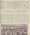 Texto prensa: Los mariscos y la fiebre tifoidea, en Las Señales de los tiempos.