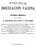 Portada libro: viruela inoculación, vacuna